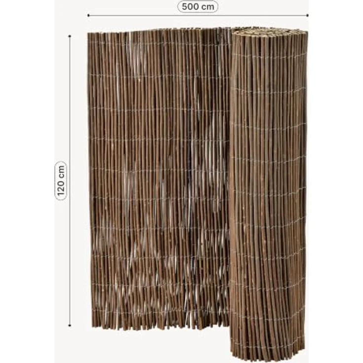 casa.pro Weidenmatte Hyssna 120 x 500 cm, Natürlicher Sichtschutz für Gartenzaun und Balkon, Pflegeleicht und robust – Bild 3