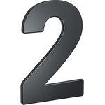 BASI | Hausnummern aus Stahl in Anthrazit | Zahlen 0-9 | Buchstaben a - c | inkl. Befestigungsmaterial | Ziffer 2