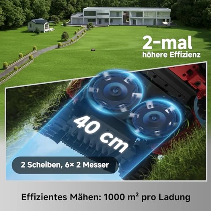 MOVA LiDAX Ultra 2000 AWD, Mähroboter mit 360° 3D LiDAR, AI Dual Vision und Allradantrieb für 80% Steigungen, 243 Wh Akku, 40 cm Schnittbreite – Bild 4