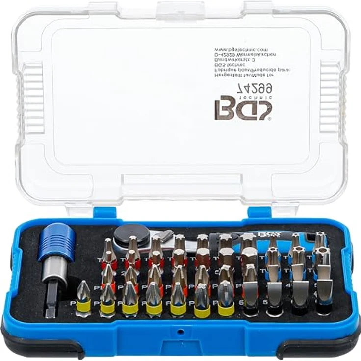 BGS technic Bit-Set Color-Bit-Satz, 43-teilig mit 1/4" Bit-Knarre und ergonomischem Griff, Farbleitsystem – Bild 5