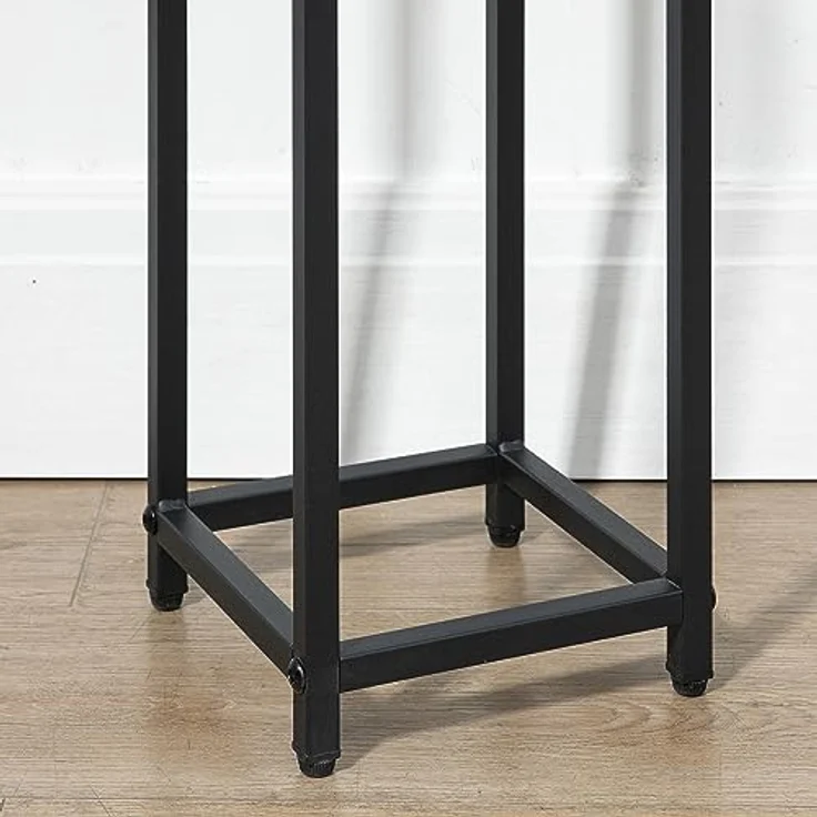 Outsunny Blumenständer im Industriedesign, 3er Set aus Stahl und Holzoptik, für Garten und Balkon, Schwarz+Natur – Bild 10