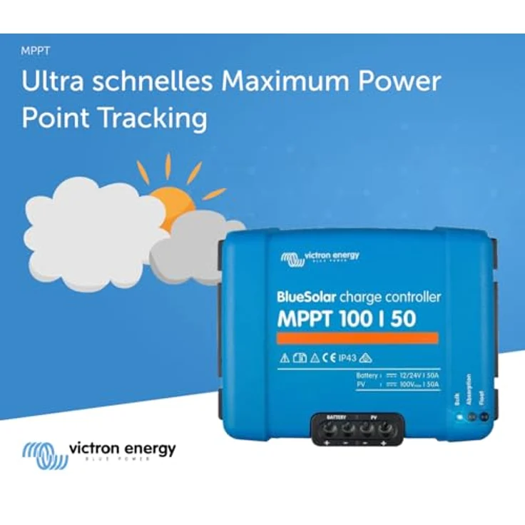 Victron Energy BlueSolar MPPT 100V 50 Amp 12/24-Volt Solar Laderegler, intelligentes MPPT-Design, Bluetooth-Funktion, schwarz – Bild 5