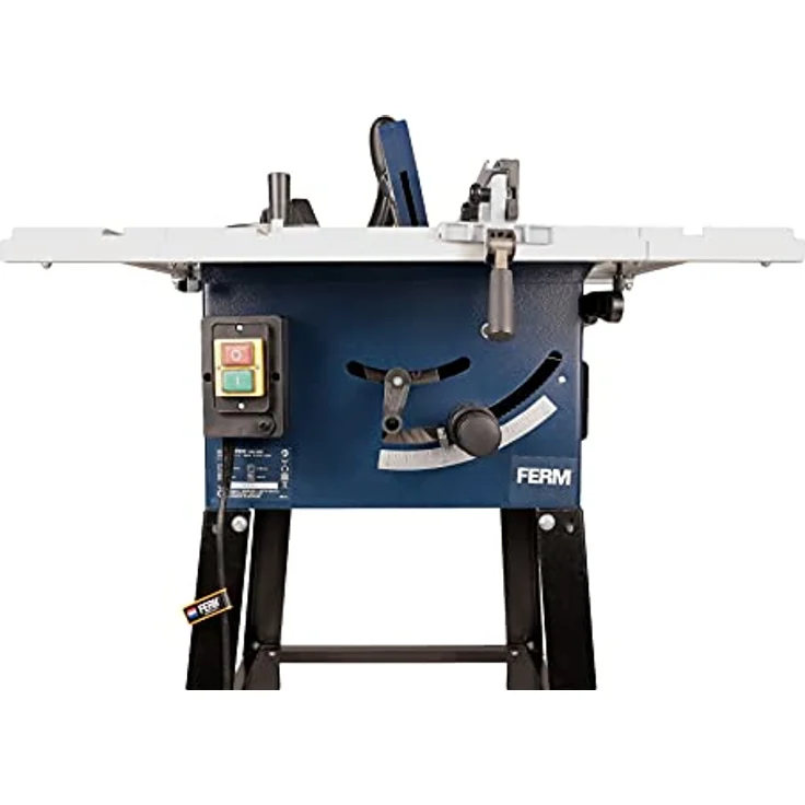 FERM Tischkreissäge 250mm - 1800 Watt - Ausziehbare Aluminium Arbeitstisch - Vakuum-Adapter - Winkelanschlag und Parallelführung - Inkl. T40 (TCT) Sägeblatt – Bild 10