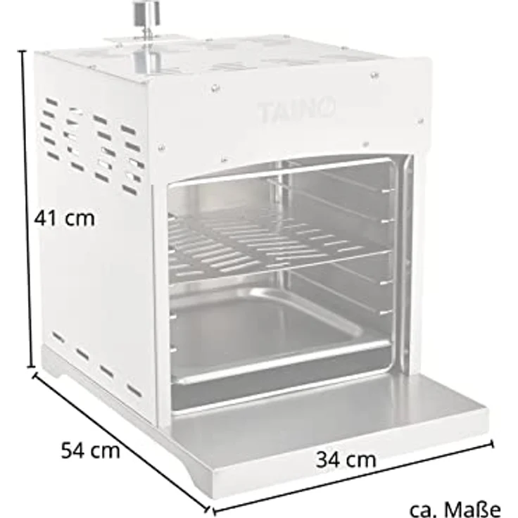 TAINO XXL Hochleistungsgrill Gas bis 800°C, Edelstahl Silber mit Pizzastein und rostfreiem Grillrost – Bild 3