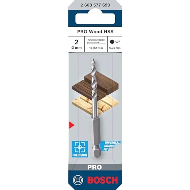 Bosch Accessories 2608577699 Holz-Spiralbohrer, HSS präzisionsgefertigt für Hart- und Weichholz, zentrierte Spitze – Bild 2
