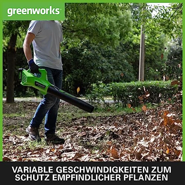 Greenworks G24ABII Axial Akku Laubbläser, 145 km/h, 9,08 m³/min, 24V 2Ah Akku & Ladegerät, 3 Jahre Garantie – Bild 5
