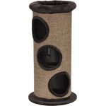 Nanook Kratzbaum Kratztonne Simba braun - Katzentonne mit Aussichtsplattform und extra weichem Softrand