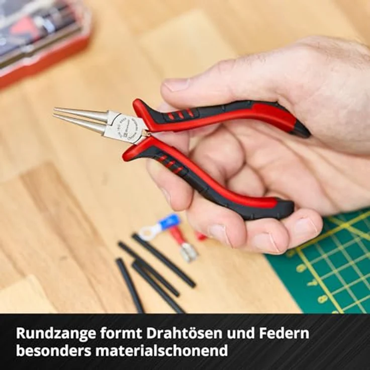 Einhell Kombizange Set, 8-tlg. Präzisionszangen aus Chrom-Vanadium-Stahl für Feinmechanik und Elektronik, ergonomische Griffe, E-Case-System – Bild 7