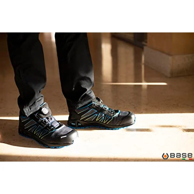 BASE Sicherheitshalbschuh B1007A K-Energy S3 SRC, rutschfest, wasserabweisend, Größe 45, schwarz/blau – Bild 8