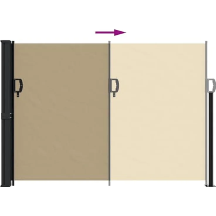 vidaXL Seitenmarkise, Sichtschutz Ausziehbar, Windschutz Sonnenschutz für Garten Balkon Terrasse, Seitenrollo Seitenwandmarkise, Beige 140x600cm – Bild 5