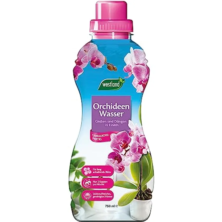 Westland Orchideen Wasser, 750 ml – Flüssigdünger für gesundes Wachstum, mit Dosierhilfe