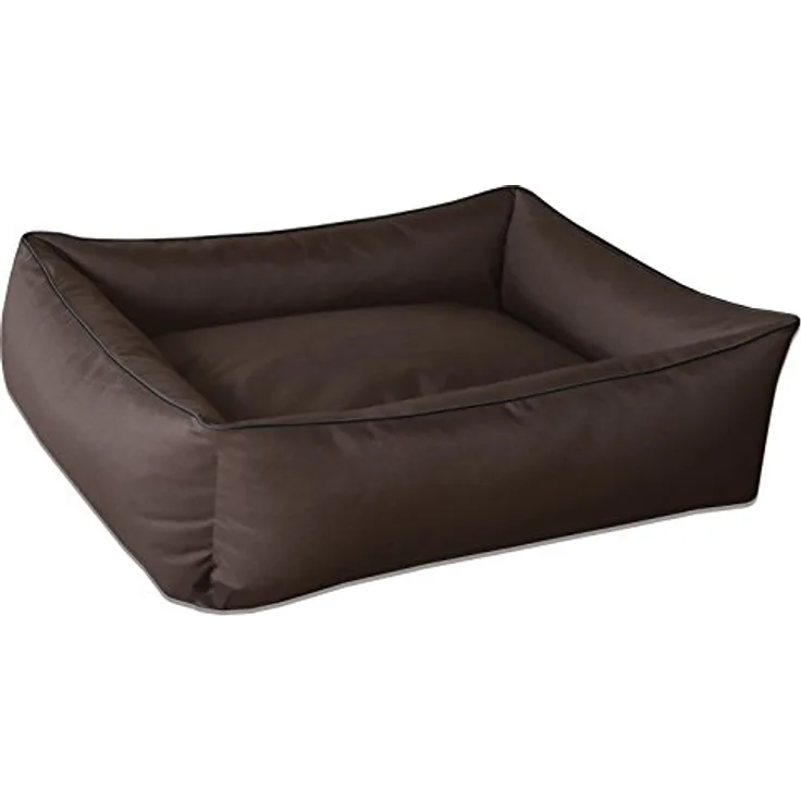 BedDog® Hundebett MAX, großes Hundekörbchen aus Cordura, waschbares Hundebett mit Rand, Hundesofa Vier-eckig, für drinnen, draußen, L, Chocolate, braun