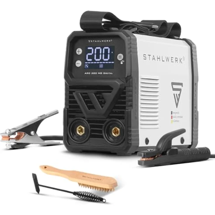 STAHLWERK ARC 200 MD Digital Inverter E Hand Schweißgerät 200 A MMA Lift TIG, kompakt und leicht mit automatischer Stromanpassung, IP21S Schutzart – Bild 1
