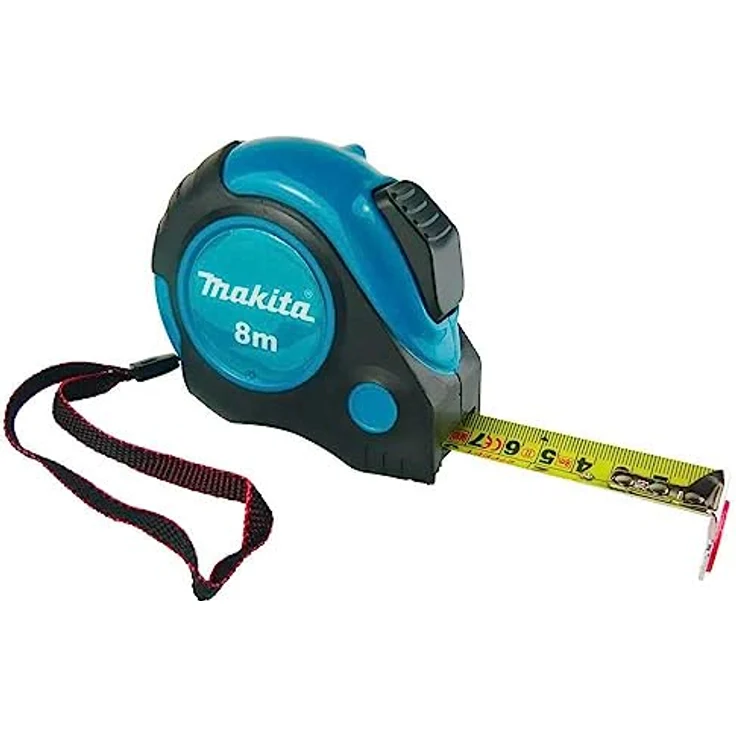 Makita Maßband 8m, Nylon beschichtet, metrische und imperiale Skala, magnetisches Hakenende mit Auto-Lock-Funktion – Bild 1