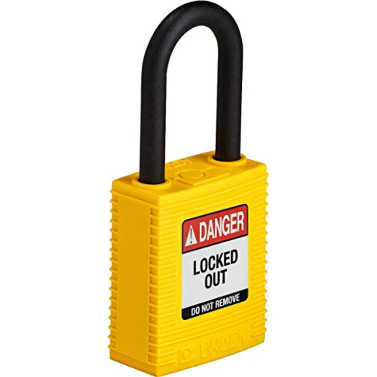 Brady (NYL-YLW-38PL-KA3PK) SafeKey Nylon Lockout-Vorhängeschloss Mit Nylon Bügel 38.00 mm Gelb KA - Gleichschließende Schlösser 3 Stück – Bild 3