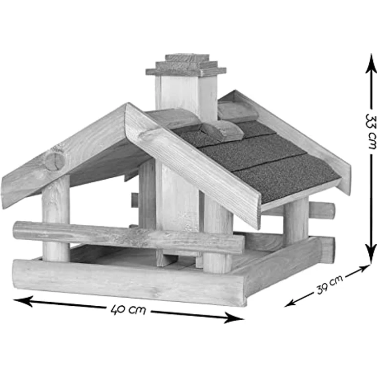 BooGardi Vogelhaus Holz · 3 Varianten · rotes Dach · überdachte Futterstelle · Futterhäuschen – Bild 3