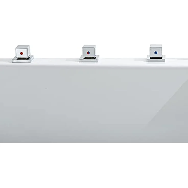 Basera® Whirlpool-Badewanne CLASSIC Indoor Eck-Whirlpool Badewanne Maui 130 x 130 cm, (Komplett-Set), LED-Farblichtambiente, Touchpanel, Bluetooth, Radio, Weiß – Bild 4