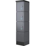 Walther Werke, Pedelecsäule CUBE 3 Ladestation mit Münzpfandschloss, Aluminium-Edelstahl-Gehäuse, eisenglimmergrau