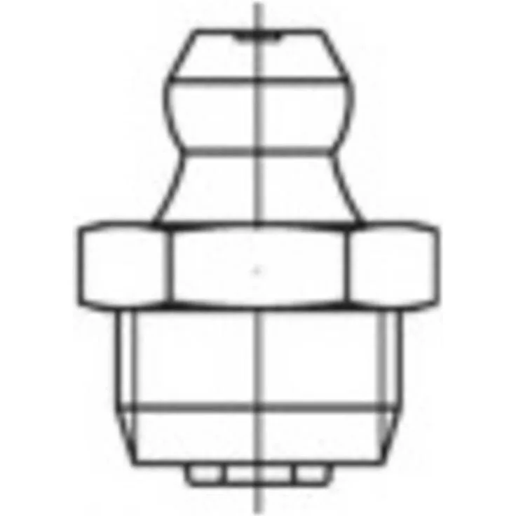 Toolcraft Kegelschmiernippel gemäß DIN 71412, galvanisch verzinkt, metrisches Kegelgewinde AM 6 x 1, 100 Stück