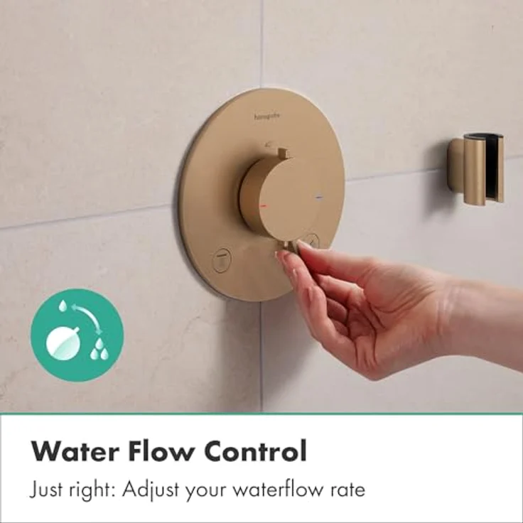 hansgrohe Ecostat Comfort S Duschthermostat Unterputz, Mischbatterie für 2 Verbraucher mit SafetyStop bei 40°C, brushed bronze, 33715140 – Bild 5