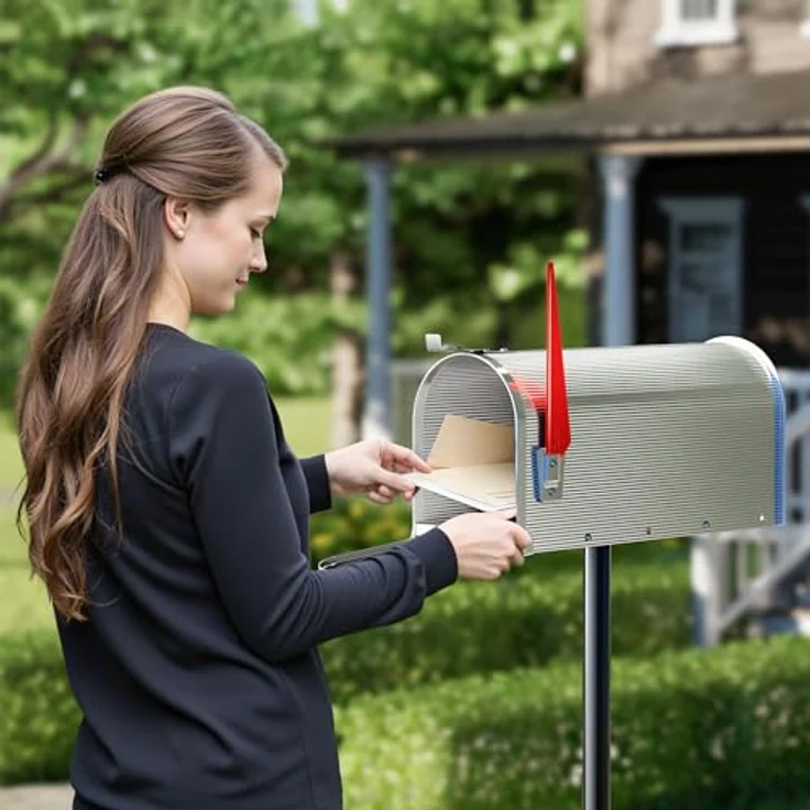 US Mailbox Amerikanisches Design silberfarben Briefkasten Standbriefkasten – Bild 9