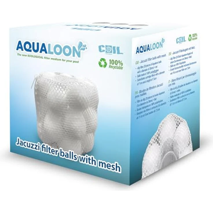 COIL Pool Filterbälle, Ökologischer Wasserfilter, Kompatibel mit Typ VI Bestway und Intex Typ S1, 20 Stück, Wiederverwendbar, Weiß – Bild 8