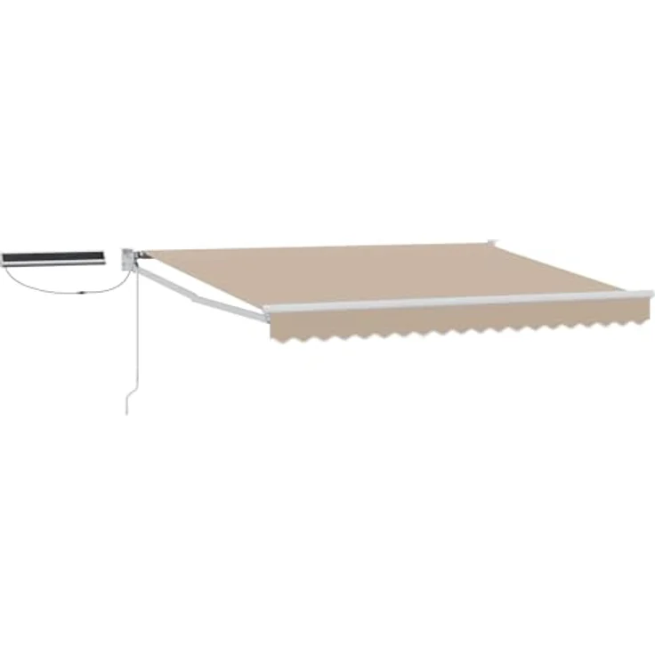 vidaXL Elektrische ausziehbare Markise Beige, 3 x 2,5 m mit Solarpanels und Fernbedienung – Bild 1