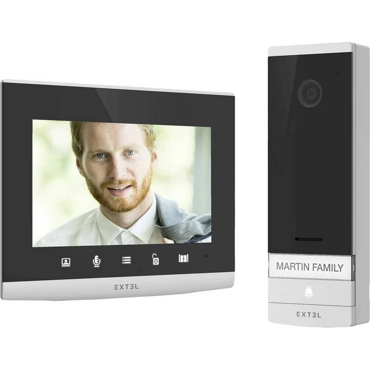 Extel Video-Türsprechanlage "CONNECT2″ Türsprechanlage Video (Beleuchtetes Namensschild, mit Bildspeicher)