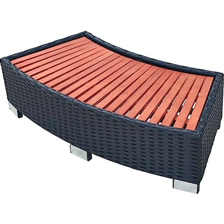 vidaXL Spa-Einstiegsstufe Poly Rattan 92 x 45 x 25 cm Schwarz – Bild 2