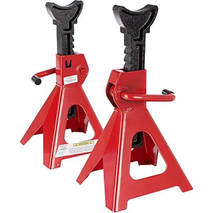 2x 3000KG UNTERSTELLBOCK ABSTELLBOCK KFZ UNTERSTELLBÖCKE WAGENHEBER 3-6 TONNEN - rot – Bild 2