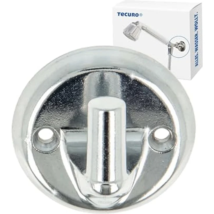 tecuro Brausehalter Wandaufsteckzapfen, verchromt, Ø 10 mm Zapfen, Ausladung 36 mm, inkl. Dübel und Schrauben – Bild 1
