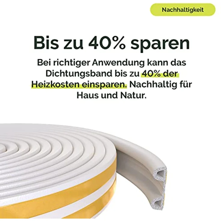 Nematek Insektenschutz-Fensterrahmen Nematek® Dichtungsband für Tür- und Fensterspalten, selbstklebend, weiß/braun, 2 x 3m, bis zu 40% Heizkosteneinsparung – Bild 6