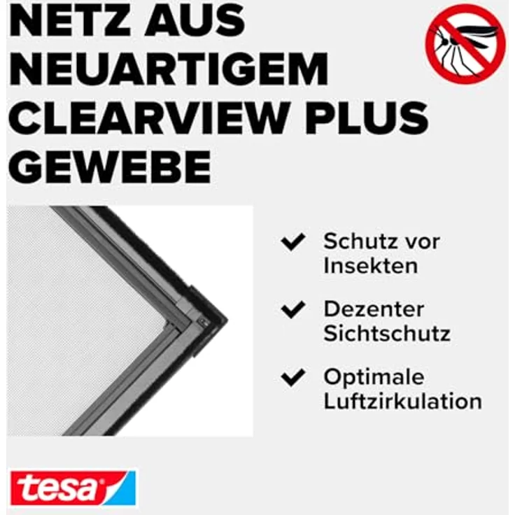 tesa Fliegengitter ALU COMFORT Fenster, 1,20 m x 1,50 m – Bild 5