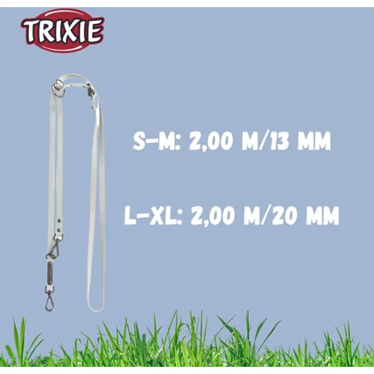 TRIXIE Hundeleine CityStyle L-XL, 2,00 m/20 mm hellgrau – Hochwertige PVC-Leine für Hunde, 3-Fach verstellbar – rutschfest, wasserabweisend & abwaschbar, 1971316 – Bild 4