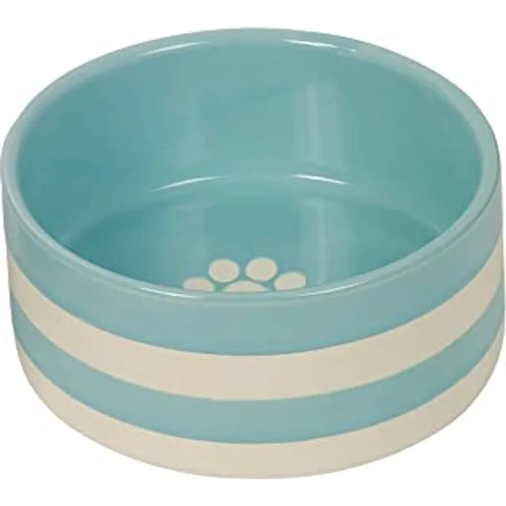 Nobby 82425 Keramik Napf Strio Mint/Creme; Ø 15,0 x 6,0 cm, 0,60 l