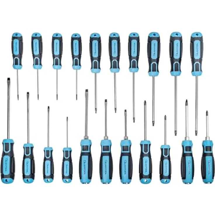 Brüder Mannesmann Werkzeuge Schraubendreher-Set mit ergonomischen 2-Komponenten-Griffen, 19-teilig