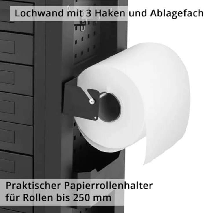 Stahlwerk Falcon, Werkzeugwagen + Montagewagen mit 7 abschließbaren Schubladen, integrierter Lochwand und pulverbeschichteter Stahloberfläche, 990 mm hoch, blau – Bild 5