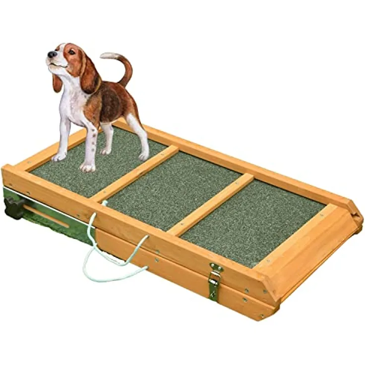 Klappbare Hunderampe, gelenkschonende Kofferraumrampe aus Holz, Auto Einstiegshilfe für Hunde, Katzen, Nager und andere Heimtiere