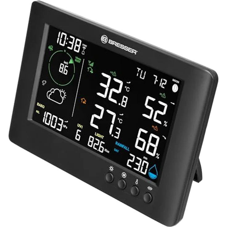 Bresser WLAN-Funk-Wetterstation TB 7-in-1, Wetterdatenanzeige mit Außensensor, schwarz – Bild 6