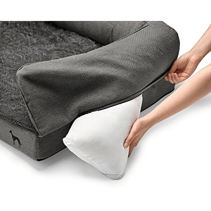 HUNTER LIVINGSTON Orthopädisches Hundesofa, Memoryschaum-Matte, rutschhemmend, L, anthrazit, 100 x 80 cm – Bild 4