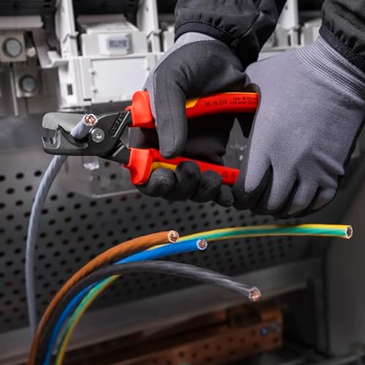 Knipex VDE StepCut XL 95 18 225 Kabelschere - Isolierender Mehrkomponenten-Griff, VDE-geprüft, Stufenschnitt, Kunststoff überzogen brüniert 234 mm – Bild 4