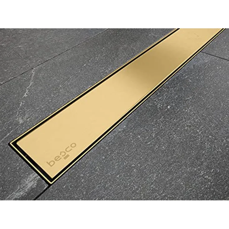 ECOLAM® Duschrinne VIRGO DUO Gold 60 cm Edelstahl - einfache Montage und moderne Optik