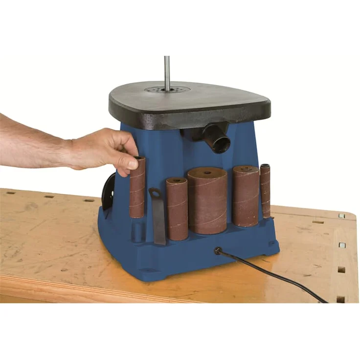 Scheppach Oszillierender Spindelschleifer OSM100 | 450W Leistung | Osz.-Hub 16 mm | inkl. 6x Schleifhülsen | Spindel-Ø 12,7mm | Drehzahl 2000 min-1 – Bild 7