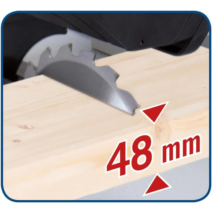 Scheppach Tischkreissäge HS80 (1200W, Sägeblatt Ø 210mm, Schnitthöhe 48mm, Tischgröße 525 x 400 mm) inkl. Längs- und Queranschlag – Bild 4