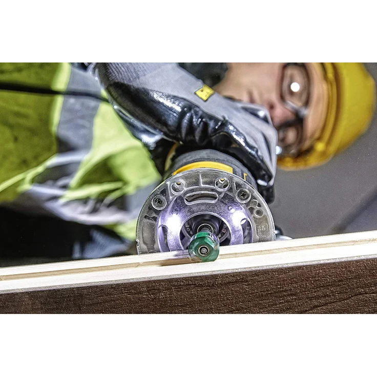 DeWalt Akku-Oberfräse DCW604NT-XJ 18 V, 2 Stück Fräsmodul, Parallelanschlag, Absaugadapter, Grundplatte, TSTAK-Box VI ohne Akku und Ladegerät – Bild 8