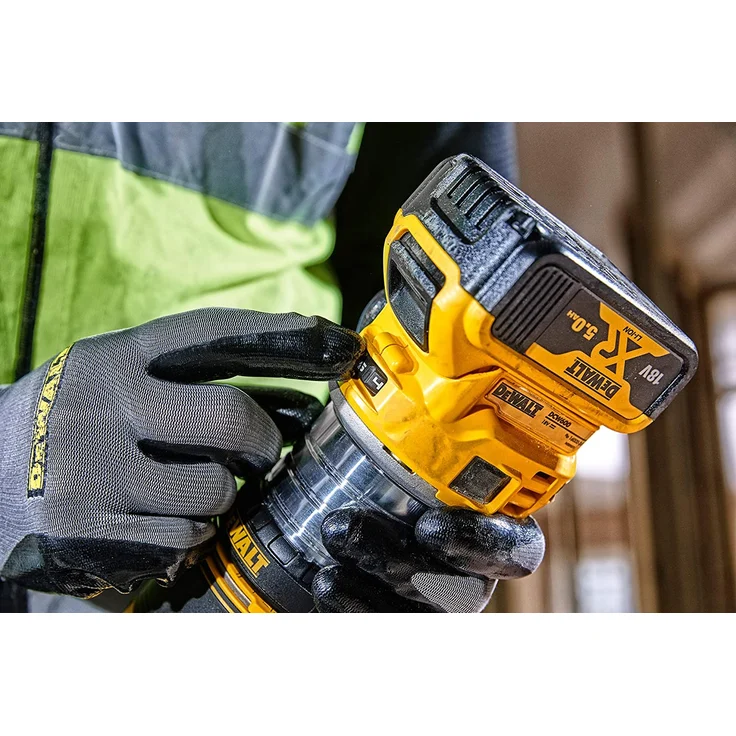 DeWalt Akku-Oberfräse DCW604NT-XJ 18 V, 2 Stück Fräsmodul, Parallelanschlag, Absaugadapter, Grundplatte, TSTAK-Box VI ohne Akku und Ladegerät – Bild 10