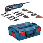 Bosch Professional Multi-Tool GOP 40-30 inkl. 9xStarlock BIM Tauchsägeblätter, Starlock Carbid-RIFF Schleifplatte, Starlock Deltaschleifplatte, 5xSchleifblätter, in L-Boxx 136
