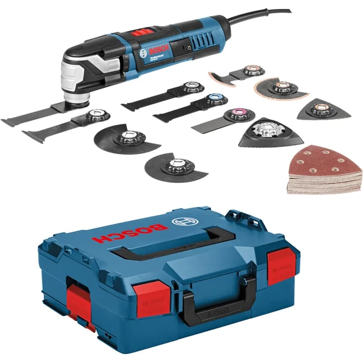 Bosch Professional Multi-Tool GOP 55-36 550 Watt, inkl. 9x Tauchsägeblatt, 1x Deltaschleifplatte, 25x Schleifblatt, L-Boxx 136 – Bild 1