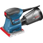 Bosch Professional Schwingschleifer GSS 140-1 A mit Staubbox inkl. Microfilter 2 x Schleifblatt 1x Schleifplatte Karton (180 Watt Schleifplatte L-B: 101 mm x 113 mm)