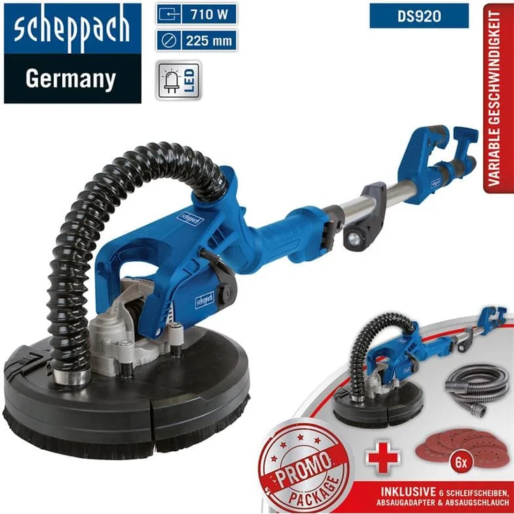 Scheppach Wand- und Deckenschleifmaschine DS920 Winkelschleifer – Bild 2
